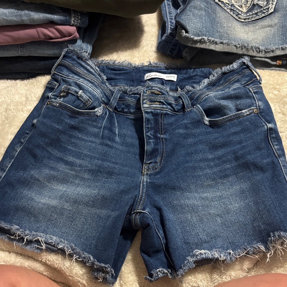 Maurices Medium Blue Frayed Jean Shorts